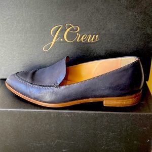 J Crew Italian Navy Leather Loafers 6
